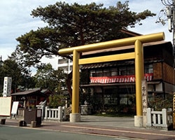 よさこい稲荷神社の入り口でもある、高知大神宮の鳥居