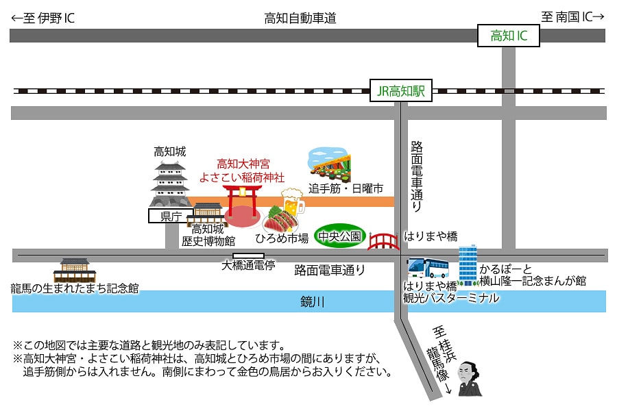 よさこい稲荷神社地図